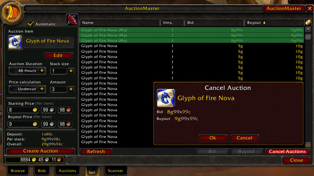 Аддон AuctionMaster для WOW 4.3.3