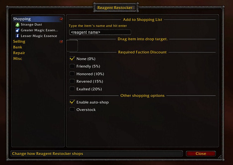 Аддон Reagent Restocker для wow 4.3.2